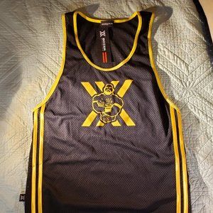 Boxer Barcelona Tank Top - Black Mesh w/ Yellow